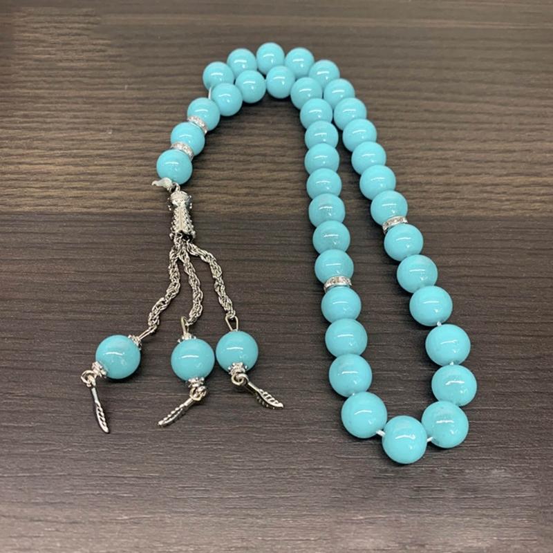 Kristall Gebetsperlen Quasten Handarmband Islamisch 33 Perlen Rosenkranz Armband Religiöser Schmuck Geschenk für Männer Frauen