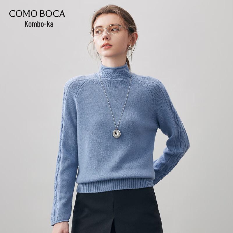 Kemengboka Women's 100% Cashmere Cable Knit Turtleneck Sweater