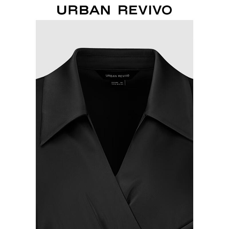 UR Modern Urban Pleated Waist Long Sleeve Dress