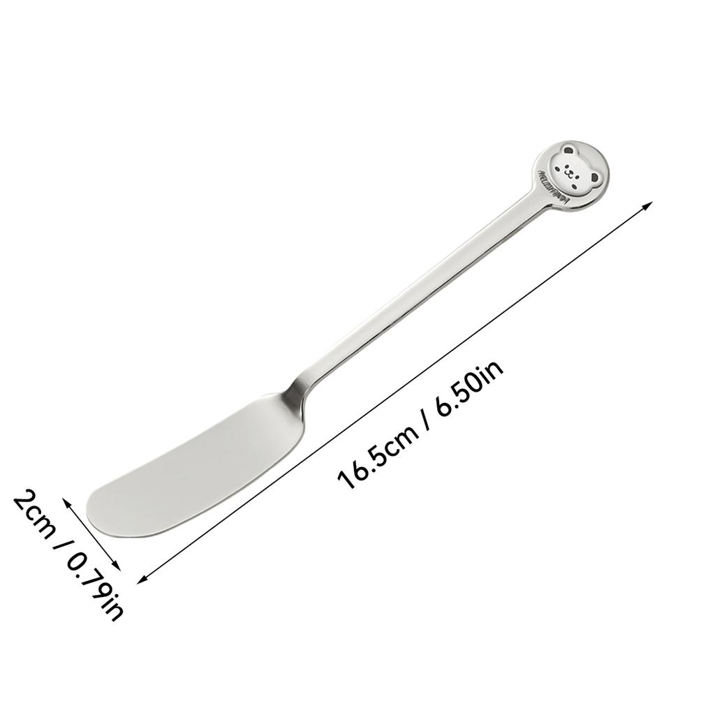 1/2pcs Cute 316 Stainless Steel Butter Knife Bread Jam Cream Spatula Long Handle Cheese Butter Spreader Kitchen Utensil