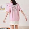 Li Ning X Disney Dumbo Series Cartoon Print Sports Crew Neck Short Sleeve T-Shirt Unisex Tops Pink AHSRB60-2