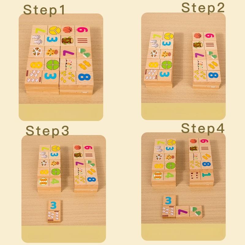 Montessori Shape Matching Board Game Digital Solitaire Images Animal Fruit Blocks Puzzles Educational Toys For Children Wooden