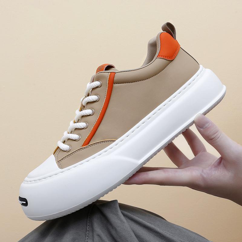 

Кожаные вулканизированные повседневные туфли, дизайнерские мужские кроссовки, люксовый бренд, обувь для скейтбординга, мужские туфли на толстой подошве, без застежек, мужские туфли на плоской подошве 44 абрикосовый