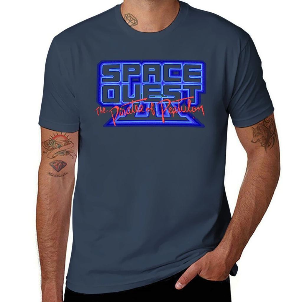 Space Quest Pixel Style Retro DOS Game Fan Print TShirt Casual Trendy Short Sleeve TShirt
