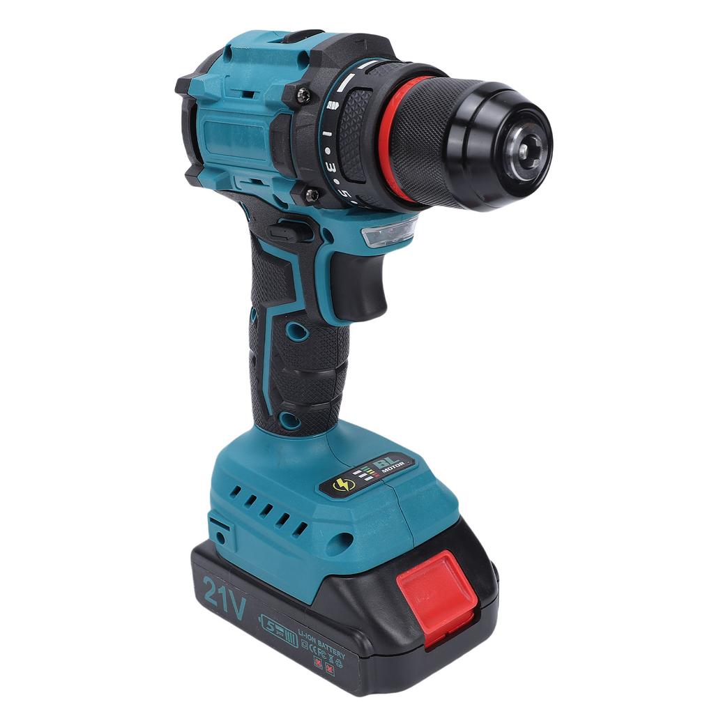 Brushless Li Ion Drill Kit Cordless Electric Power Drill Set 55N Torsion 25+1 Settings with Battery Charger 3 8in
