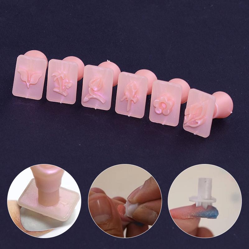 Buy 12pcs/Box Acrylic Stamping Tool Nail Design Reusable Nail Art Stamper Silicone Nail at