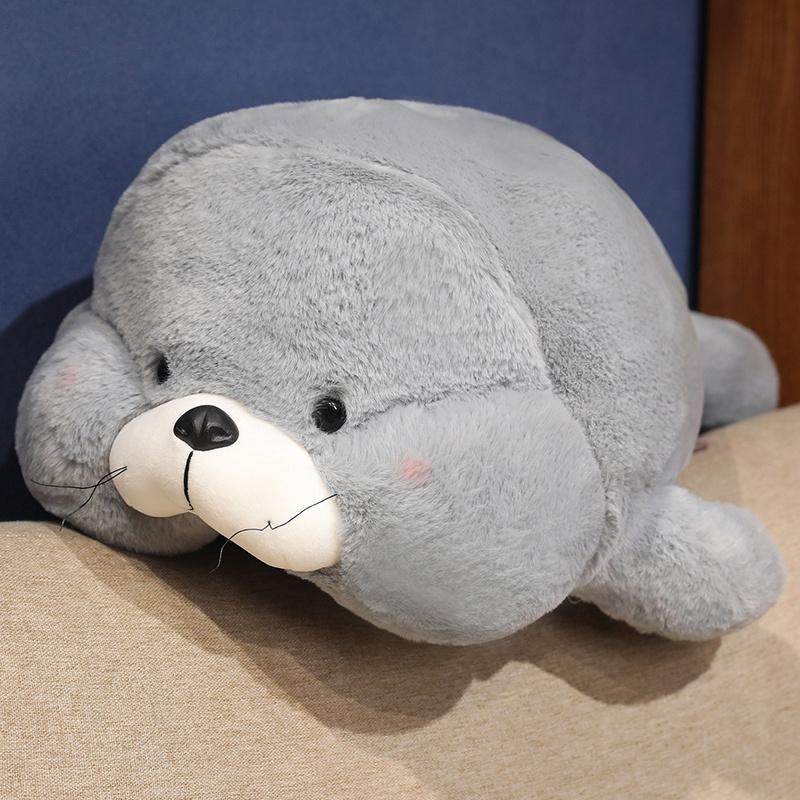 

28~85 см большая плюшевая подушка в виде морского животного, популярная мягкая обнимающаяся подушка, мягкая милая кукла в виде морского котика, плюшевая игрушка для аквариума, хороший подарок 28cm серый