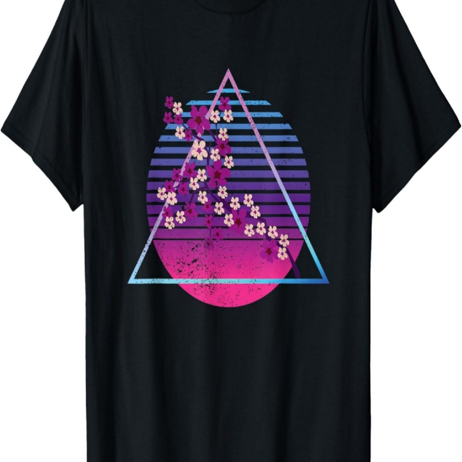 Sakura  Flower Synthwave Vaporwave Cherry Blossom T-Shirt S