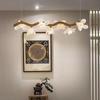 Nordic luxury branch pendent lamp modern home decoration living room dining room office lotus LED chandelier indoor lighting
