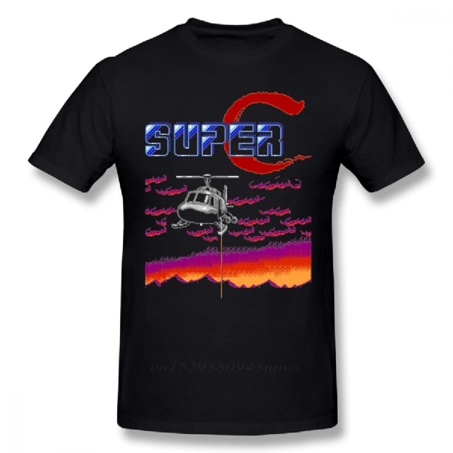 

100% Cotton Hipster Super Contra NES Console Game Tee Shirt MenMan Short Sleeve Free Shipping Homme T Shirt XXXL чёрный