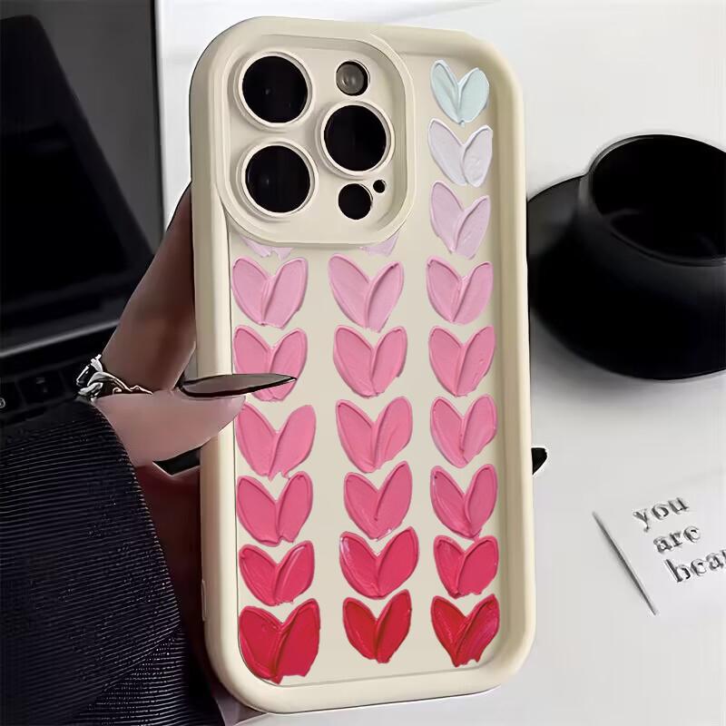 Oil Painting Love Silicone Phone Case for IPhone 11 12 13 14 15 16 Pro Max 16E XS X XR 7 8 Plus SE2 Camera Lens Protection Cover