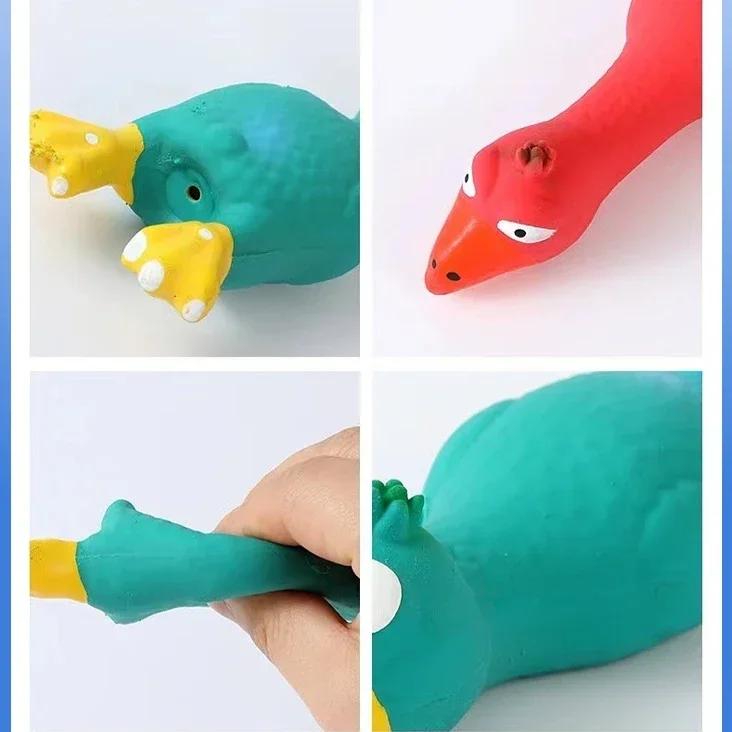 Cooing Chicken Dog Toy, Durable Latex Chew, Interactive Play for Small & Medium Breeds