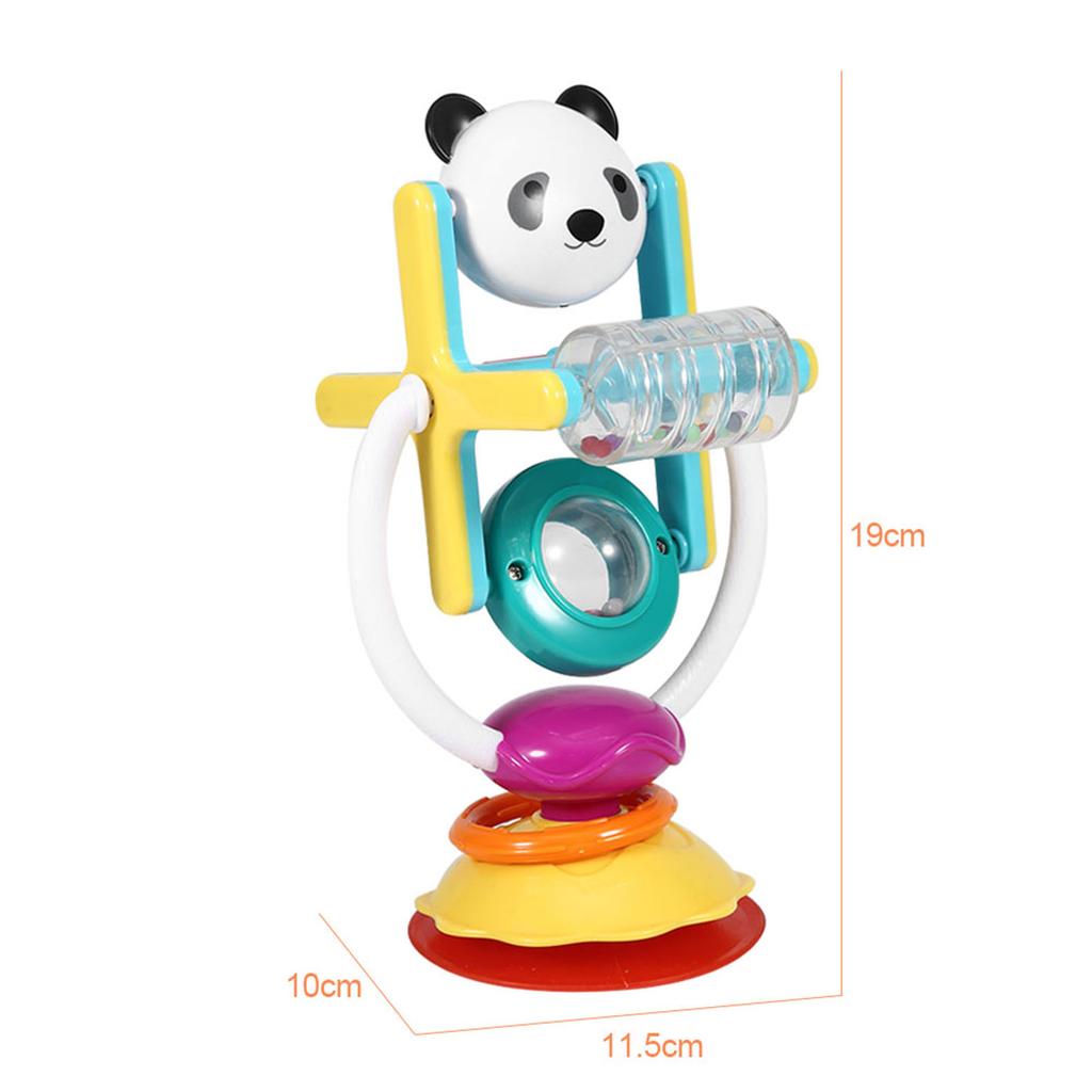 Rotating Colorful Baby Rattle Baby Eating Table Stroller Infant Suction Handbell Toy