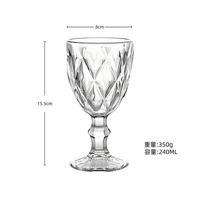 Verre à Vin Européen Gaufré Verre Coloré Épaissi Pied Haut Tasse à Jus Verre à Vin Rouge Rétro