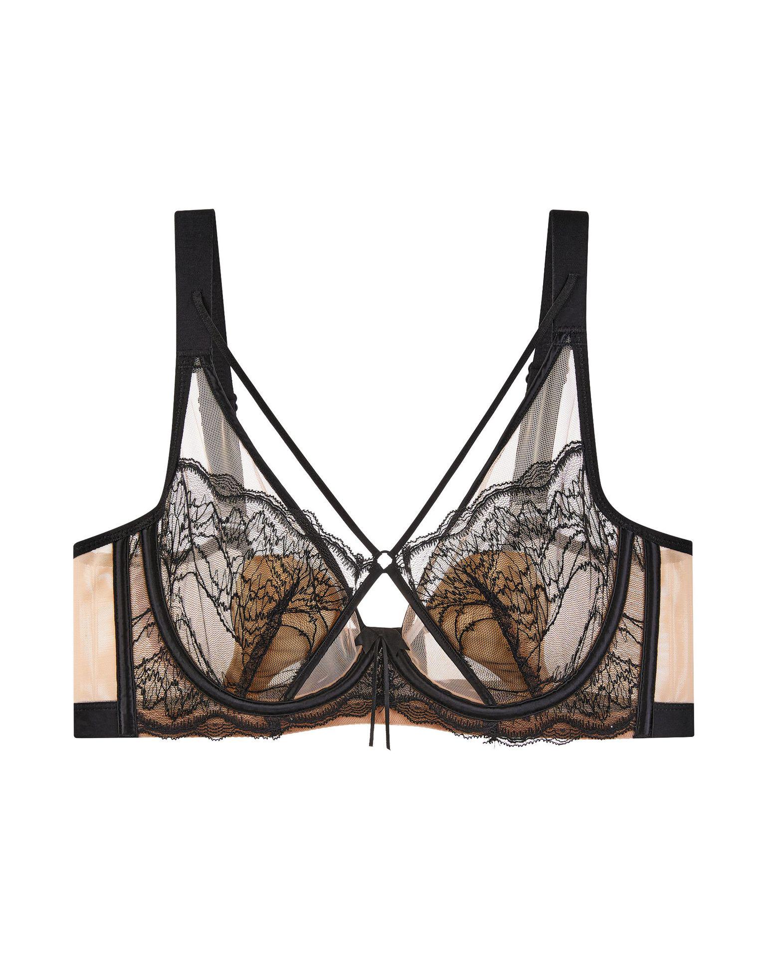 Bunny Ears Lifting Lace Bra: Underwire Support for a Sleeker Look & Comfort 40/90BCD чёрный