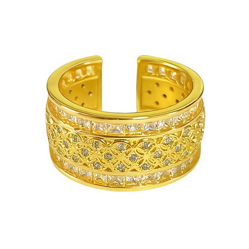 [Gaocai Gold Pattern] Get Rich Soon, Copper Coins Are Transferred, Lucky Opening Rings, Exquisite Retro High-End Rings, Women