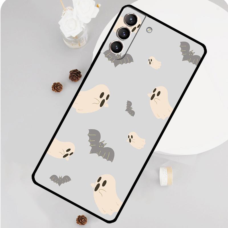 Cute Halloween Ghost Bat Phone Case For Samsung Galaxy S26 S23 Ultra S20 S21 S22 S24 S25 Plus S10 S25 FE Funda Cover