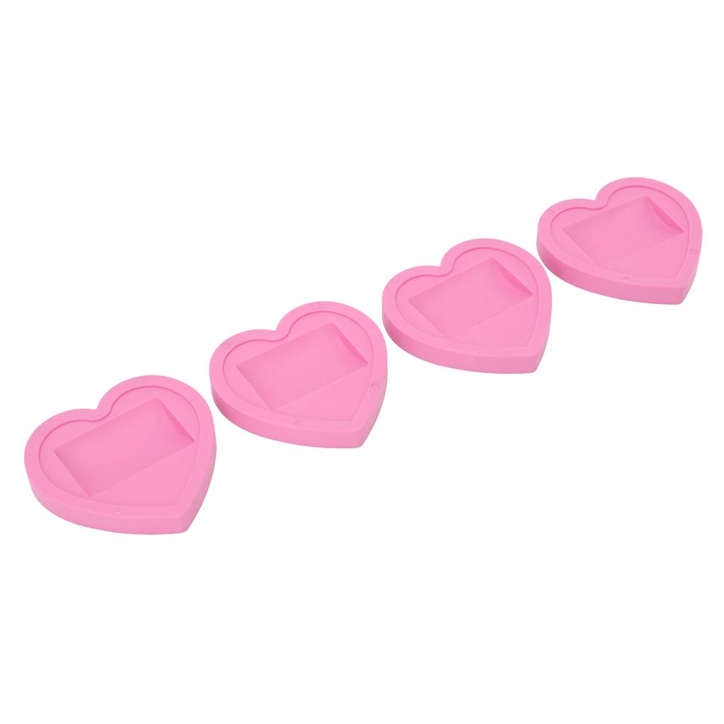 4Pcs Caster Cups Universal Pink Heart Pattern Rubber Low Noise Protective Furniture Pads
