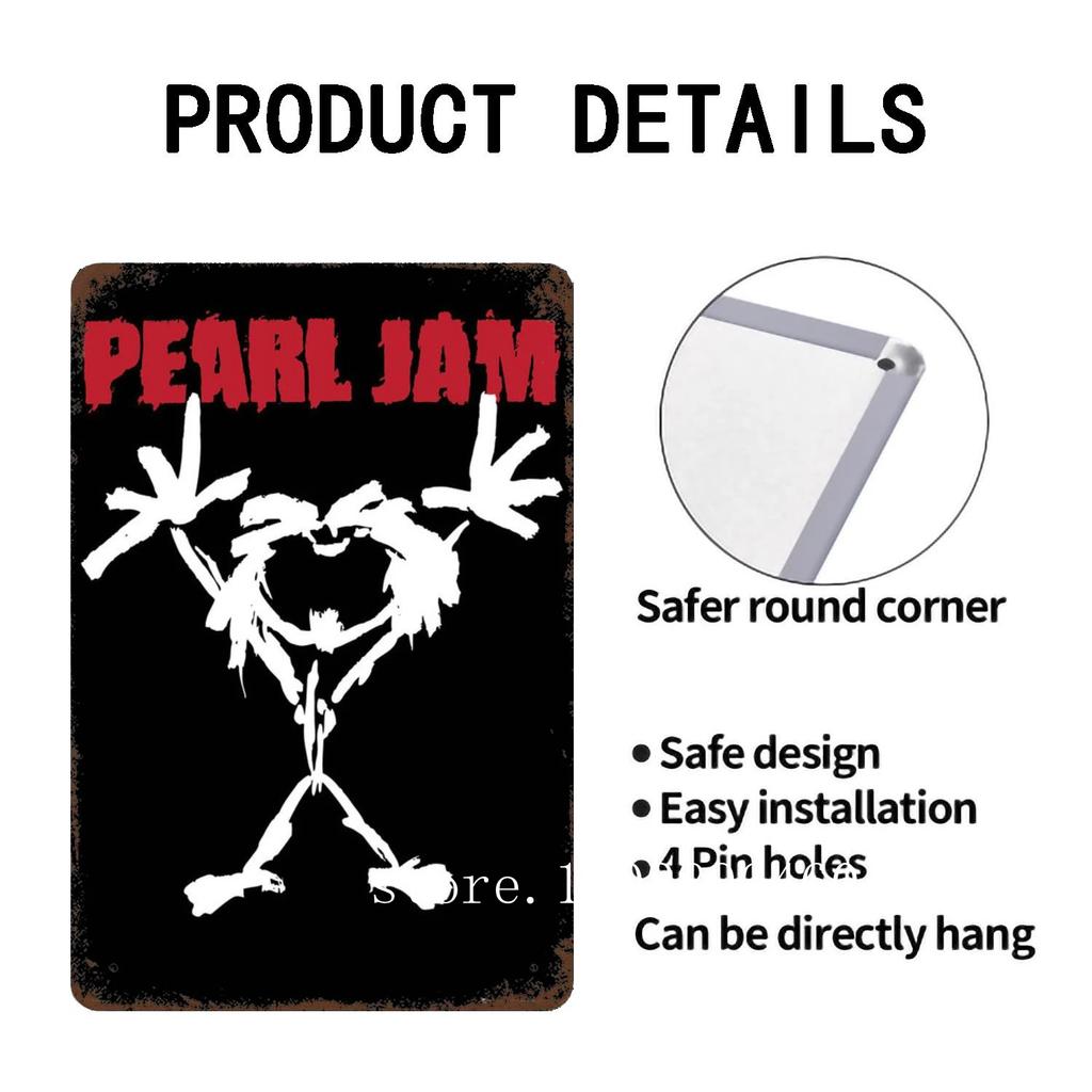 Pearl Jam Metallschilder & Schilder Wanddeko Vintage Blechschilder Captain Metallposter Dekoration für Bar Kneipe Club Wanddekoration
