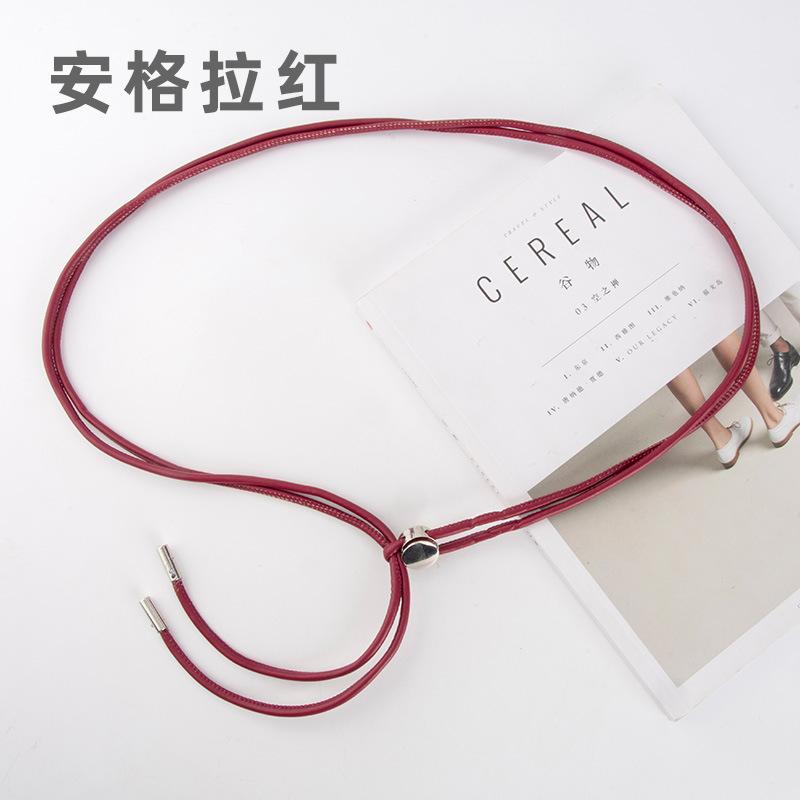 Soft Knotted Thin Belt Women'S Decoration With Skirt High-End Pu Body Chain Waist Rope Women