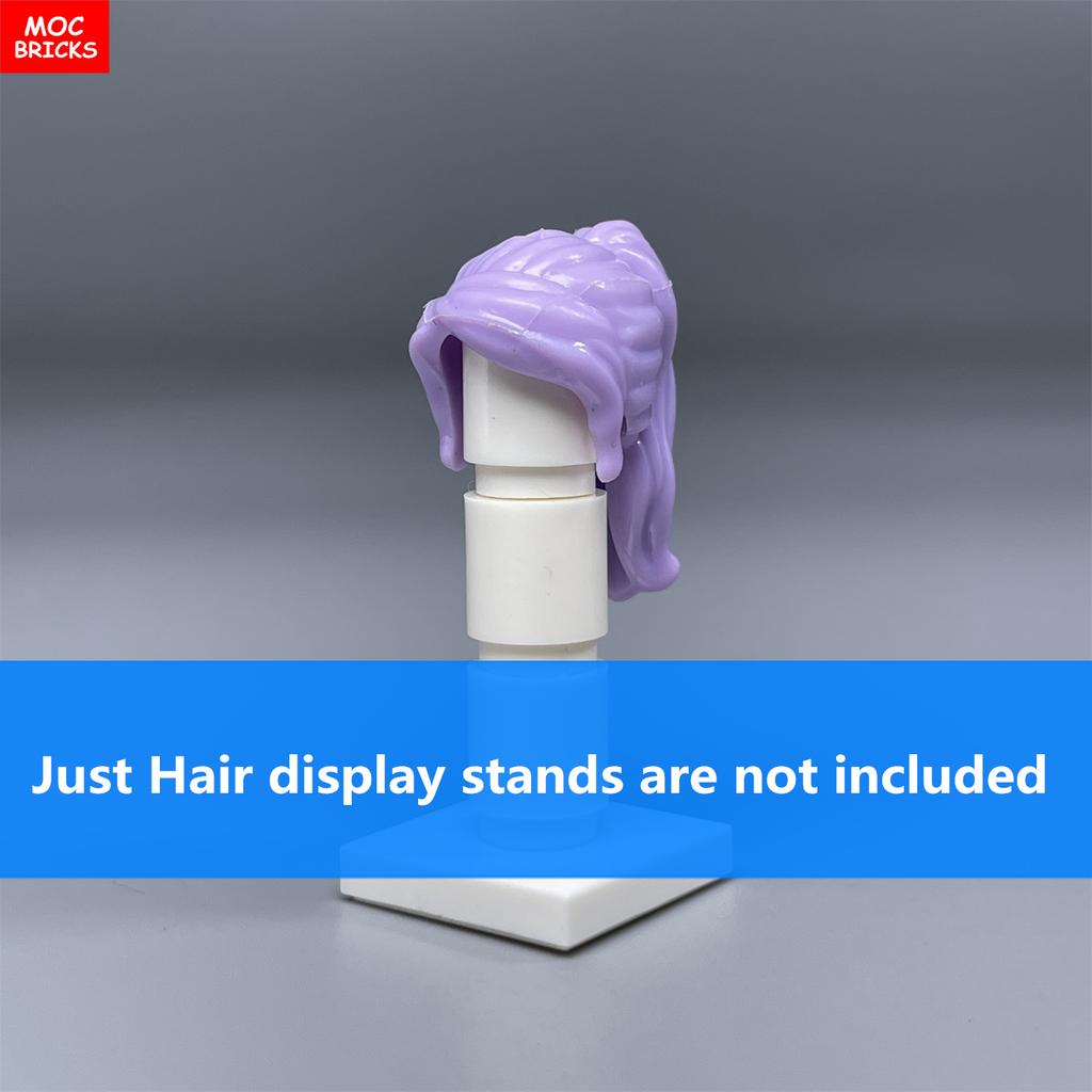 10pcs MOC Bricks Female Hair High Ponytail For 4CM Figure Wear Girl Head Body Parts Accessories DIY Building Blocks Kids Toys