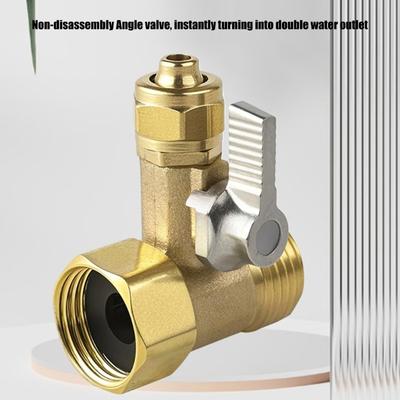 Multi Purpose 3 Way Water Control Valves Strong Brass Triple Port Flows Regulator for Kitchen Bathroom Pipe Upgrades