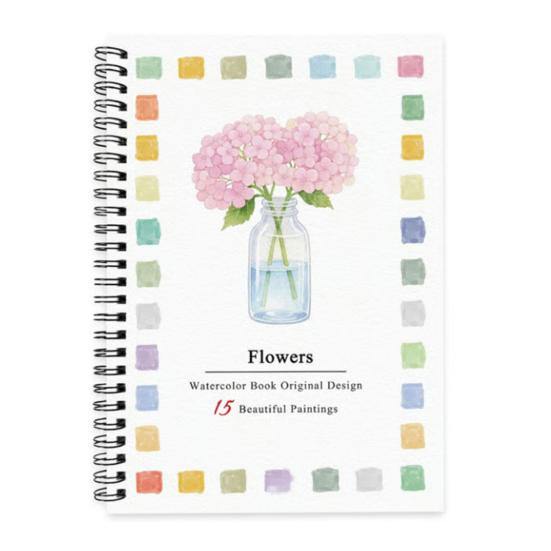 Watercolor Painting Workbook Kids Adults Beginners Watercolor Coloring Book 15 Paintings Botanical Plants Animal Painting Book