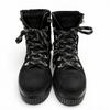 Great CHANEL Short Boots Coconeige Black Suede Leather Women 36 G37813 Used