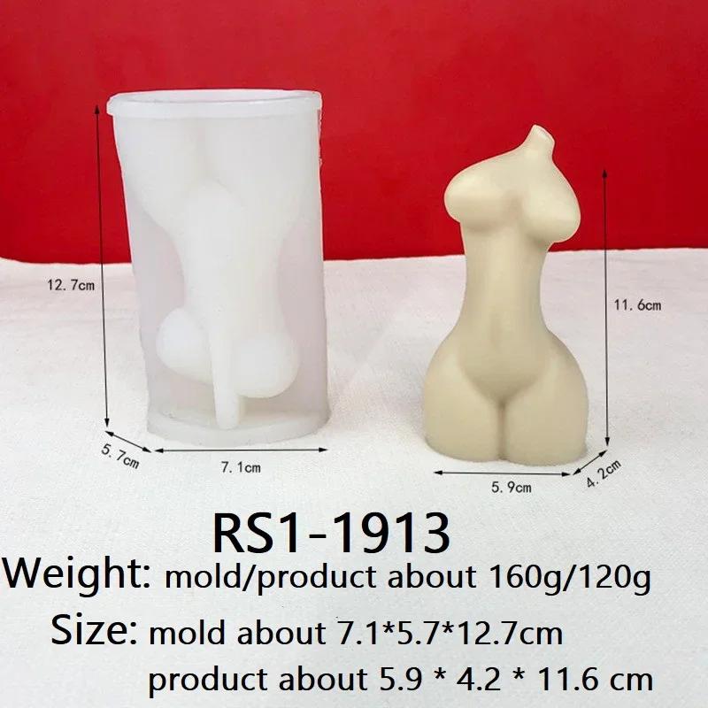 2024 Molde de Silicona para Vela de Mujer de Medio Cuerpo DIY Simple Abstracto Ornamento de Arte de Cuerpo Humano Molde de Silicona de Resina Molde de Yeso Molde para Jabón