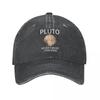 Never Forget Pluto Astrological Lover Men Women Baseball Cap Distressed Denim Washed Hats Cap Activities Adjustable Snapback Cap