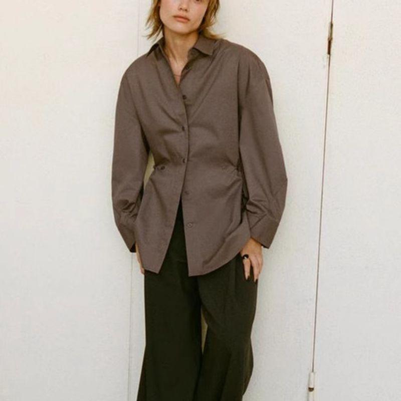 Spring New Women's Clothing Daily Commuter's All-Matching Fashion Adjustable Loose Lapel Long Sleeve Shirt 4764170