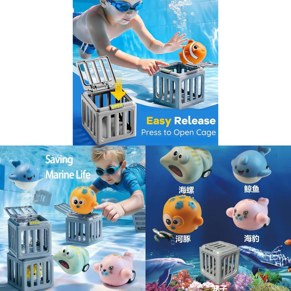 Childrens Pool Diving Toys With 3d Animal Designs For Water Fun And Play