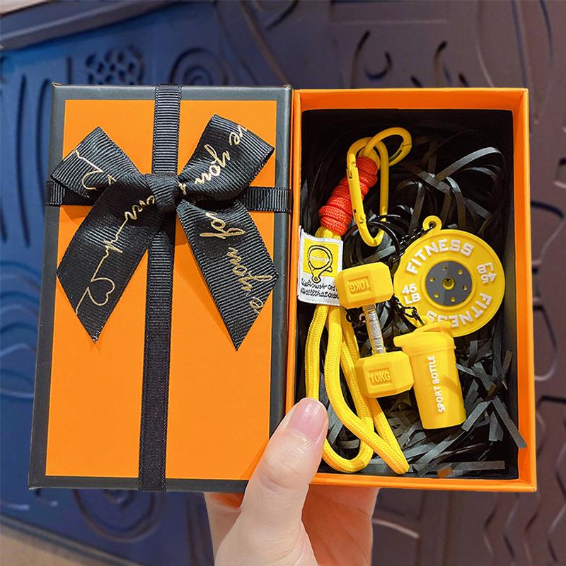 High-Grade Mini Fitness Equipment Keychain Charms & Ornaments