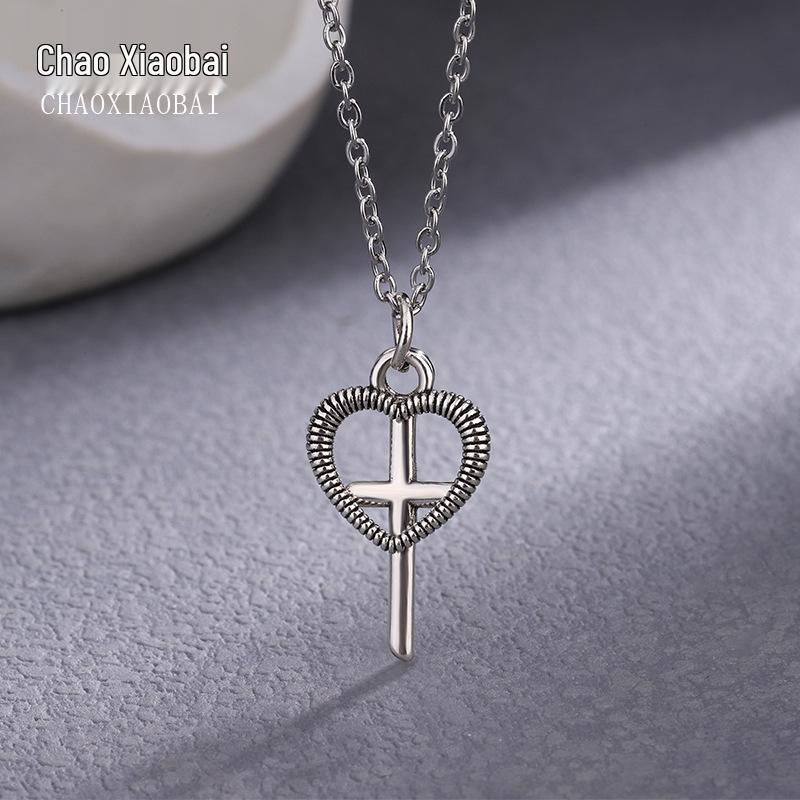 S925 Sterling Silver Light of Faith Cross Necklace - Trendy, Simple & Versatile Design for Women