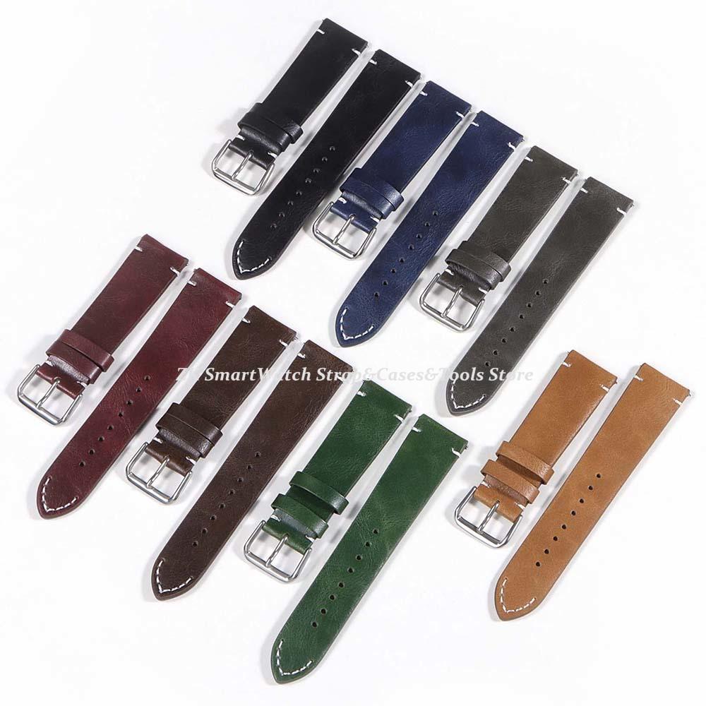 Calfskin Genuine Leather Watchbands Quick Release Watch Band 18mm 20mm 22mm 24mm Strap for Huawei Gt3/4 46mm Watches Accessories