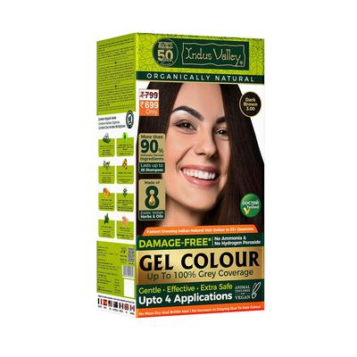 Natural Gel Hair Colour for Women Dark Brown 3.0 - 220 Ml, Ammonia & PPD Free, 100% Grey Coverage, Long Lasting Conditioning Hair Color