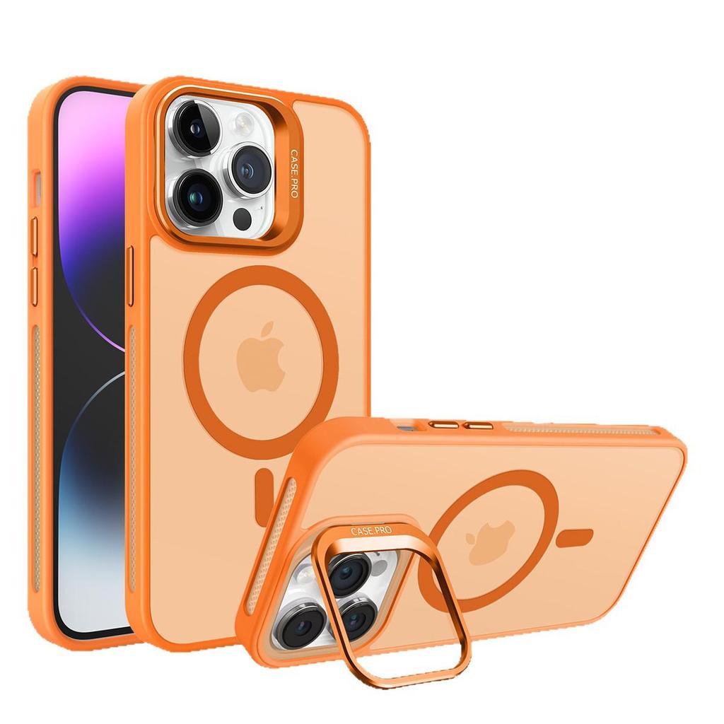 Funda Magnética para iPhone 17 Pro Max con Acabado Mate tipo Piel y Soporte, Compatible con Lente Apple 16/15/13