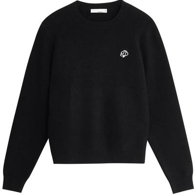 INMAN Women's Terry Loop Embroidered Pullover Sweater