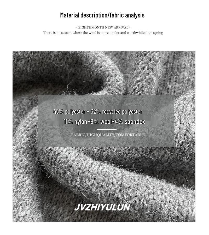 Ju Zhi 2024 Autumn/Winter Korean Loose Casual V-Neck Pullover Sweater Knitwear
