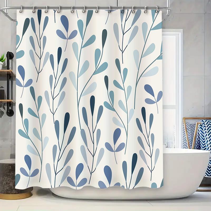 

Сине-зеленая шторка для душа с водоотталкивающей тканью для декора ванной комнаты 72x84 дюйма Большой размер Банное белье Современный стиль Водоп 90x180cm