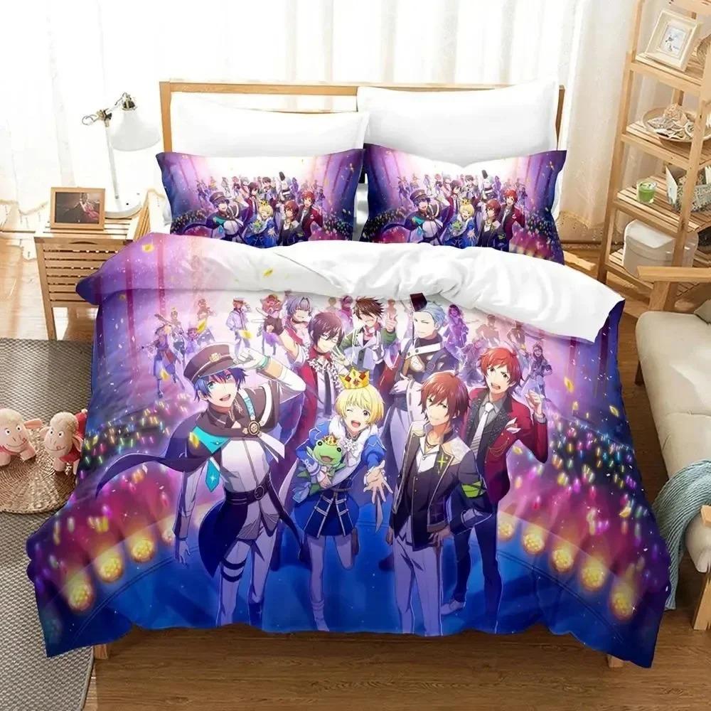 

Anime Idolmaster SideM Bed Linen Kit Quilt Cover Bed Kit Quilt Cover Pillowcase Comforter king Queen Size Size Boys Adult Bed Linen Kit EU Single 135x200cm