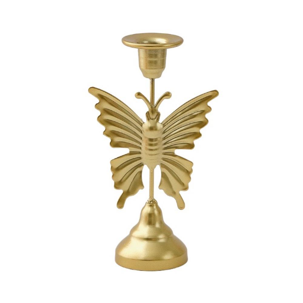 Luxury Butterfly Candle Holder Unique Iron Aromatherapy Rack Leaf Candlestick Stand  Home Decor