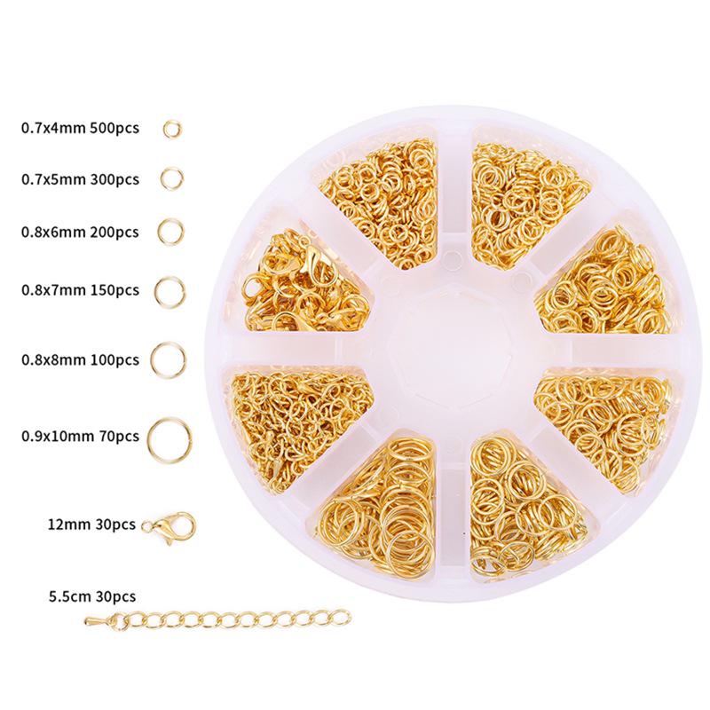 Cross-Border DIY Jewelry Kit: 8-Compartment Box Set with Lobster Clasp, Bracelet & Necklace Components