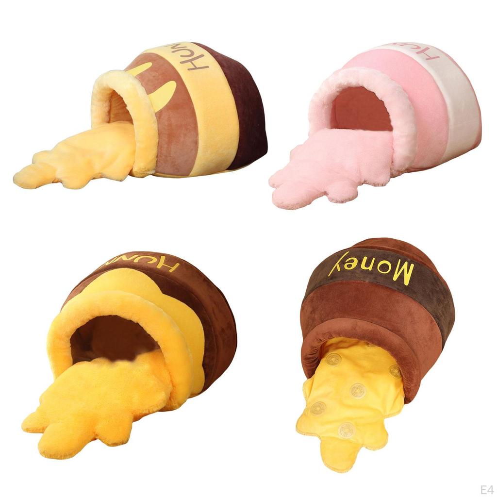 Bed for Indoor Cats Removable Cushion Cozy Cave Cartoon House Sleep Small Kitten Warm