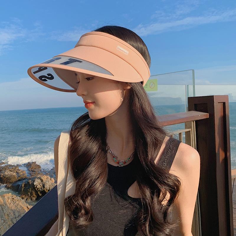 Sunscreen hat women's summer UV protection outdoor travel versatile and seamless face cover large brim empty top sun hat