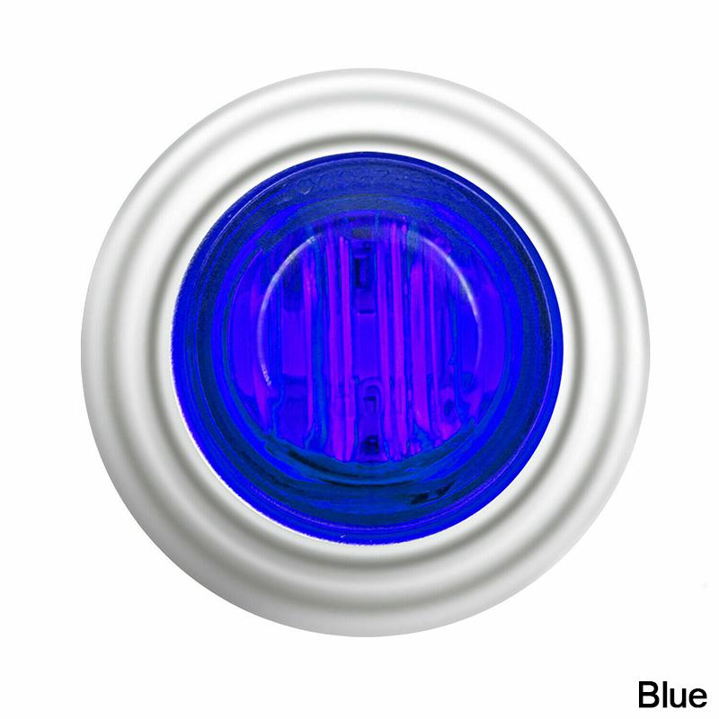

10 шт. 12 В 3 светодиода 3/4 круглые янтарные габаритные огни трейлера с хромированной окантовкой, боковые габаритные огни для грузовиков, тракторов, лампа, пулевидные, водонепроницаемые, красные 10PCS синий