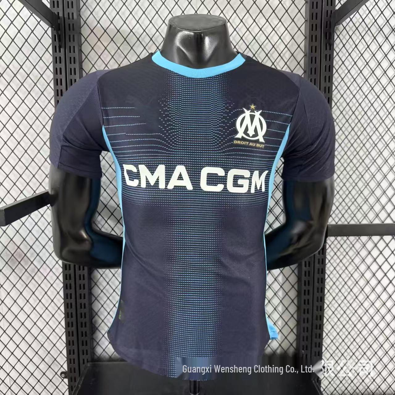 Ligue 1 Marseille Adult Player Edition Football Jersey with Custom Number Printing M 2526 марсель выездной