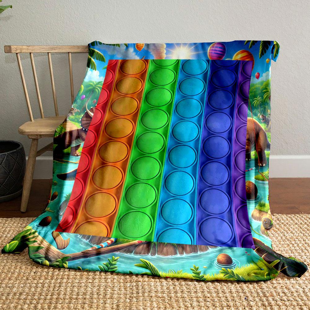 

Rainbow Striped Bubble Pattern Blanket bedroom Blanket for Livingroom Couch lunch break Soft throw for Friend s festival Gift 80cm x 120cm
