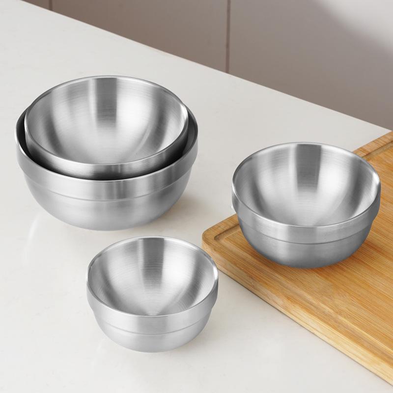 Hongjunda 316 Stainless Steel Double-Layer Anti-Scald Noodle and Soup Bowl