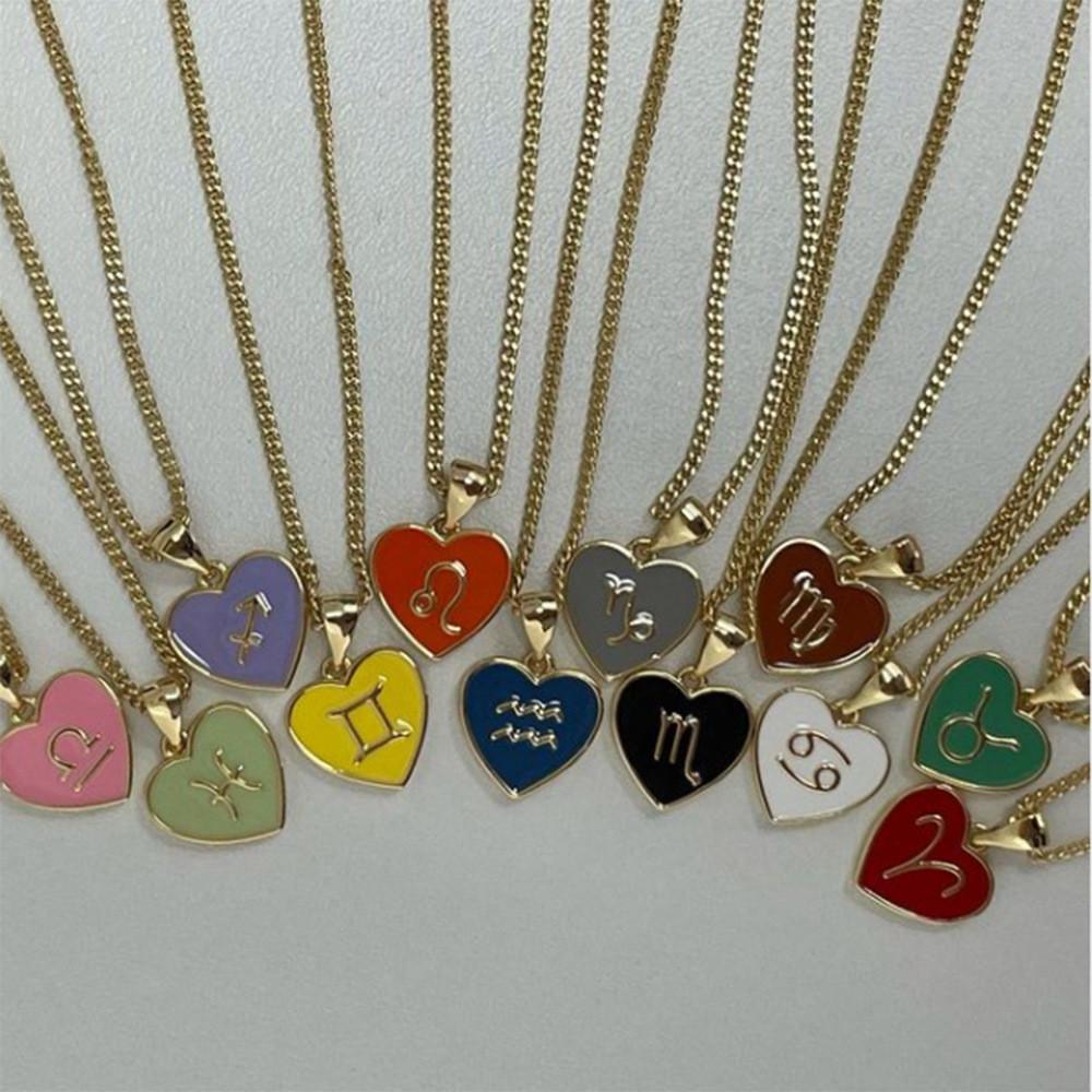 Zodiac Heart Contemporary Necklace With Layered Chain Perfect For Women Fashionable